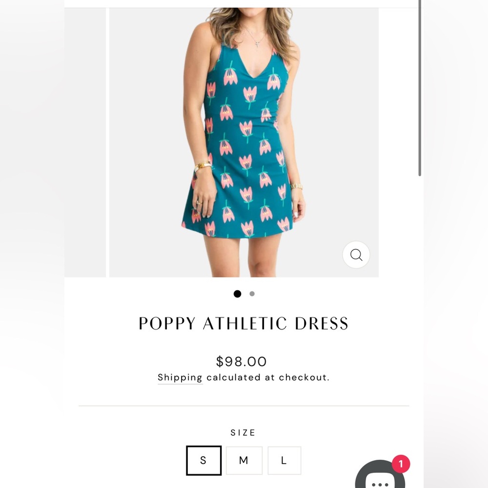Karlie “Poppie” Racerback Athletic Dress with Built-in Shorts Size S NWOT